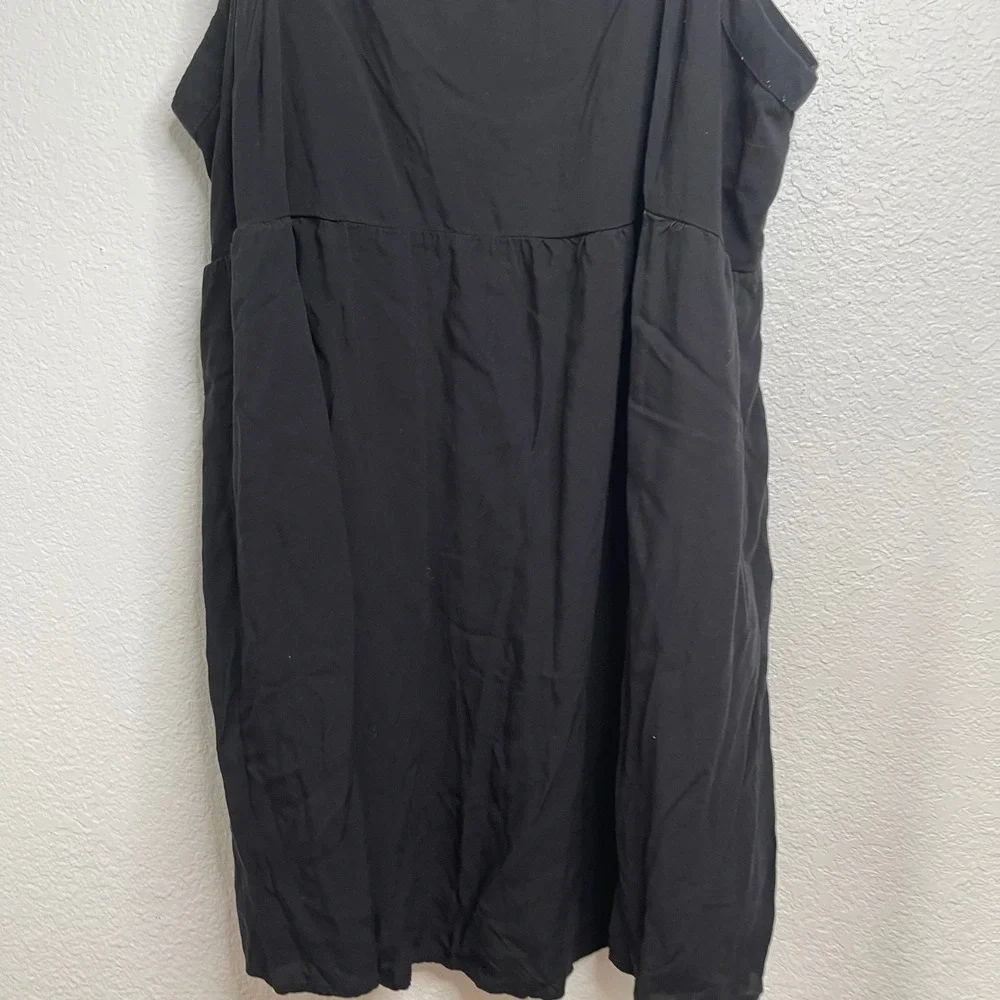 Torrid Black Cami Mini Dress Plus Size 3 Empire Waist Pockets Adjustable Straps - Picture 2 of 4